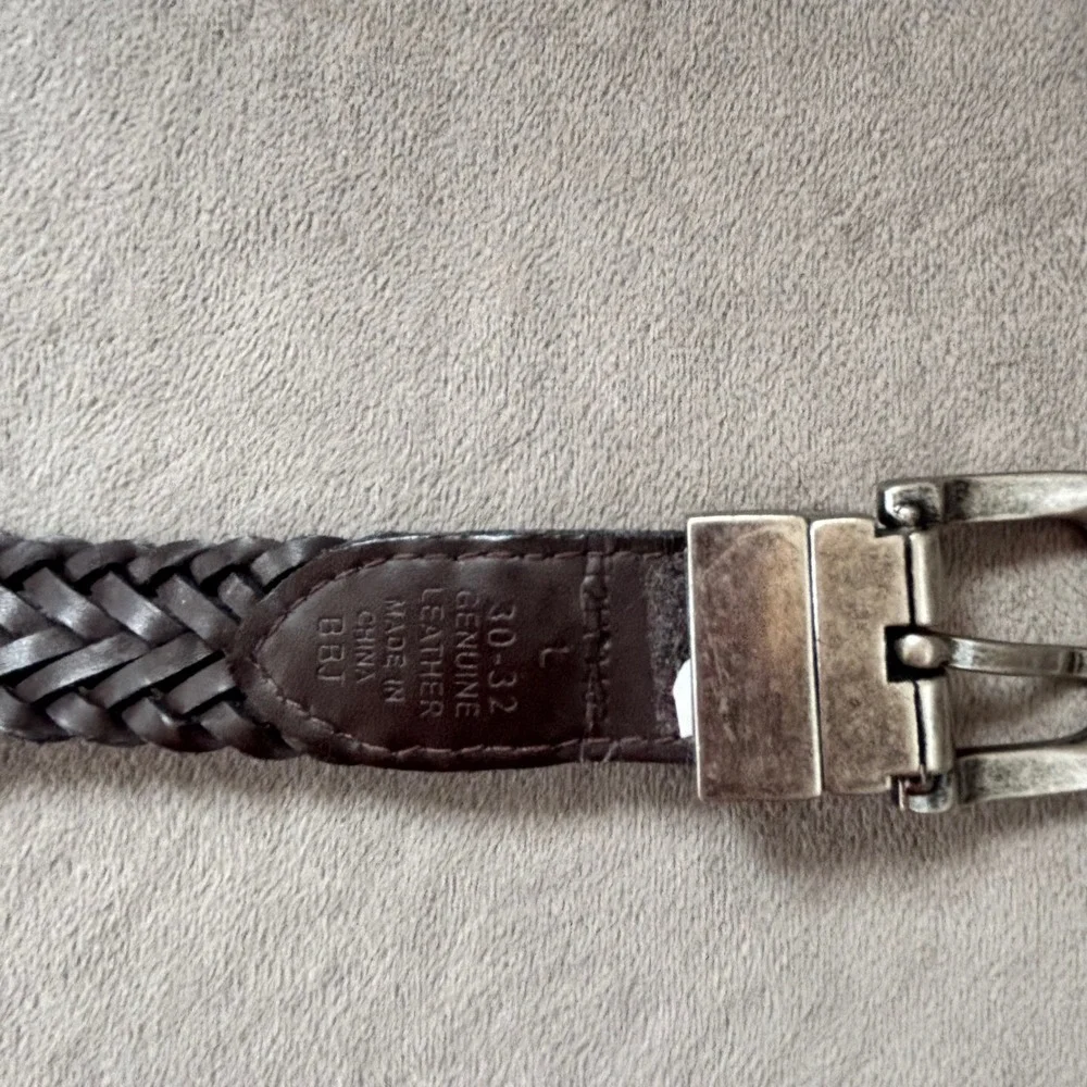 Levis Boys Braided Genuine Leather Belt Black Brown Reversible Size 30-32 L